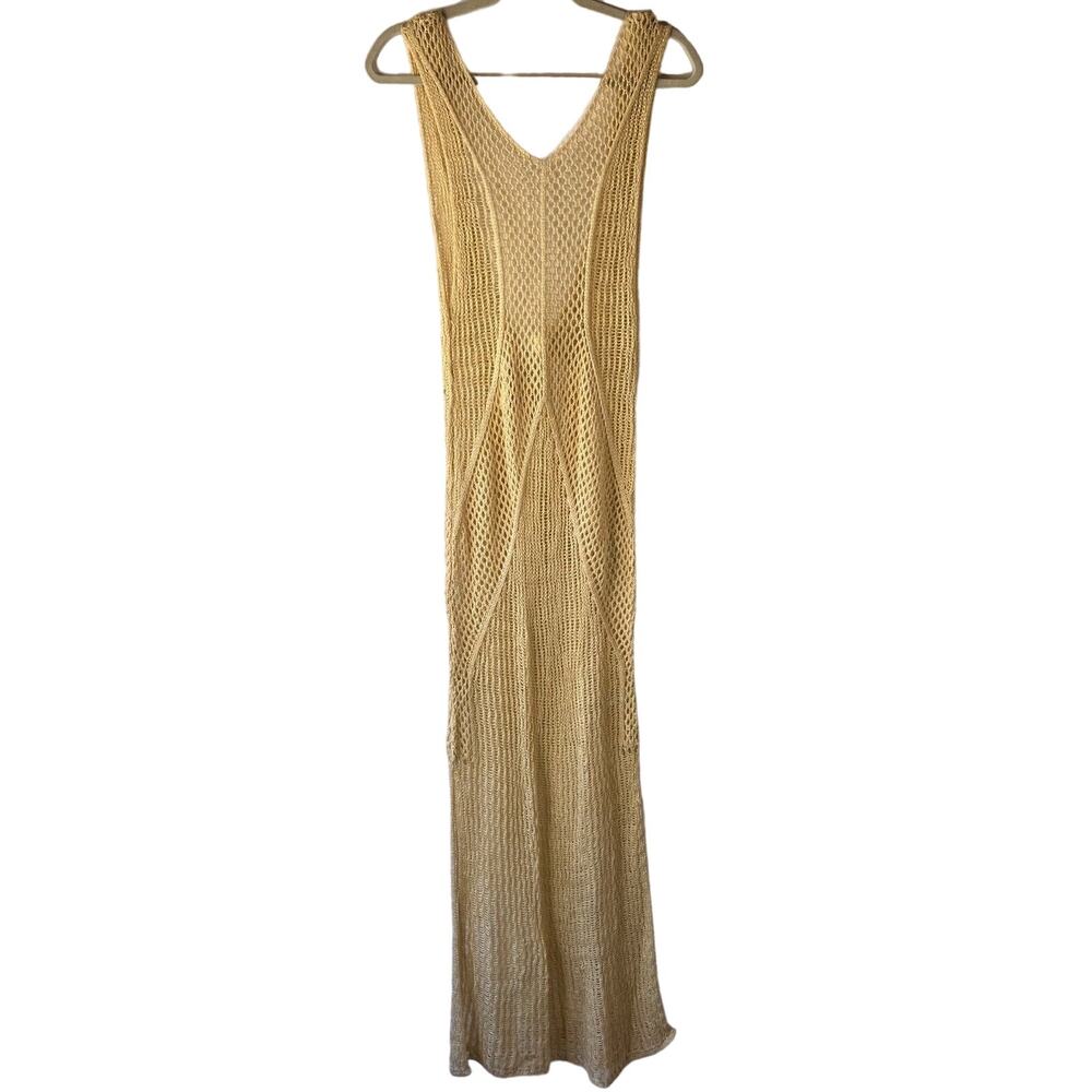 MAEVE Anthropologie Maxi Open Knit Crochet Cardigan in Natural color Onesize